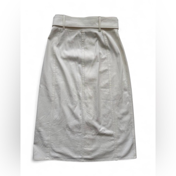 L.K. Bennett London Cream Button-Front Midi Skirt – US 4 - Picture 2 of 6